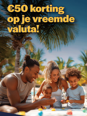 Ontvang tot 50 euro korting op je vreemde valuta!